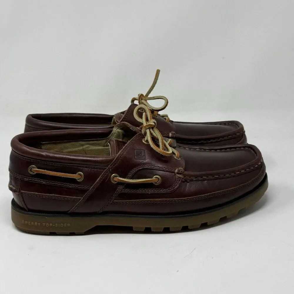Sperry Authentic Original 3-Eye Lug Sole Boat Shoes Mens 10.5 M Brown Leather